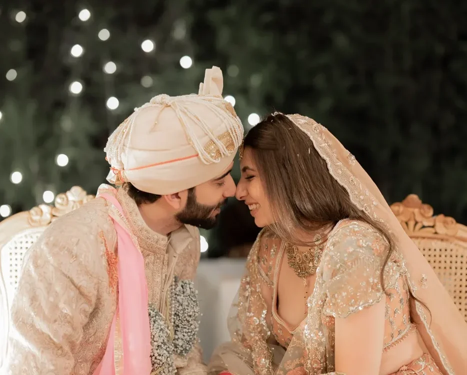 Bride and groom portrait from a wedding photography package in Indore