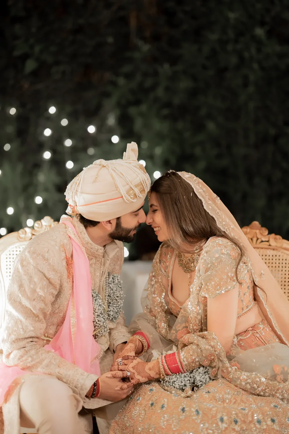Bride and groom portrait from a wedding photography package in Indore