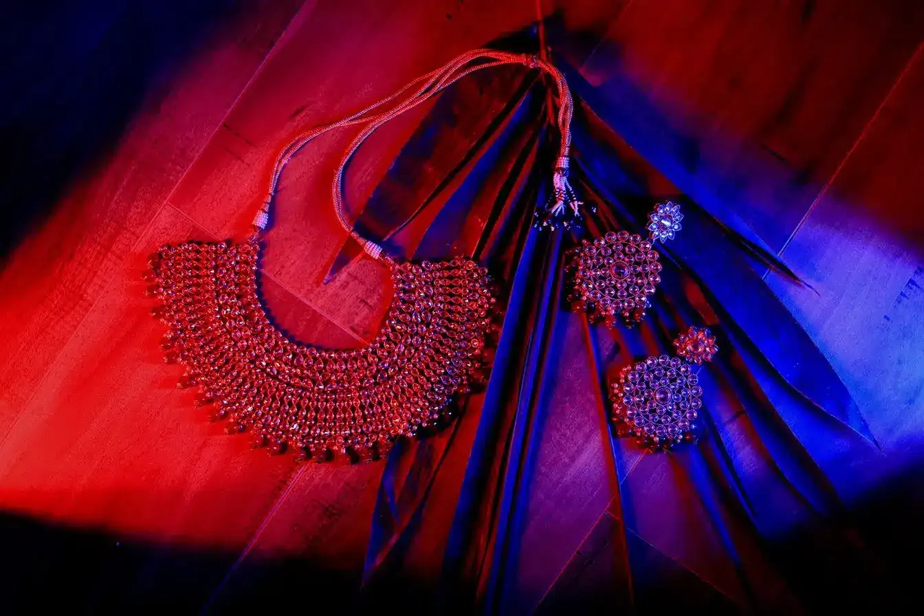 Bridal jewellery detail at a luxury wedding in Indore